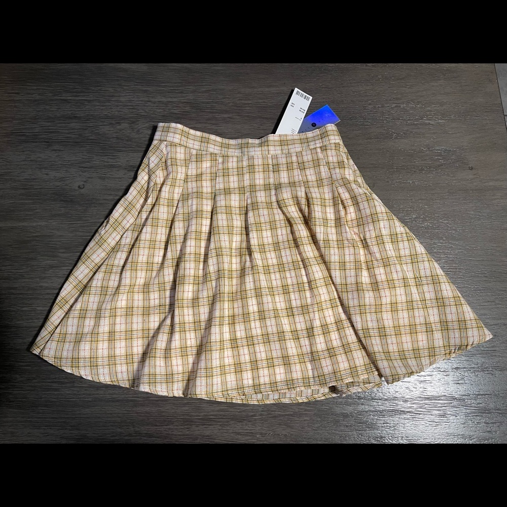Daisy Street size Small Pleated Skirt, NWT! Yellow Plaid